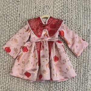 Chinese Style Long Sleeves Girl Birthday Dress